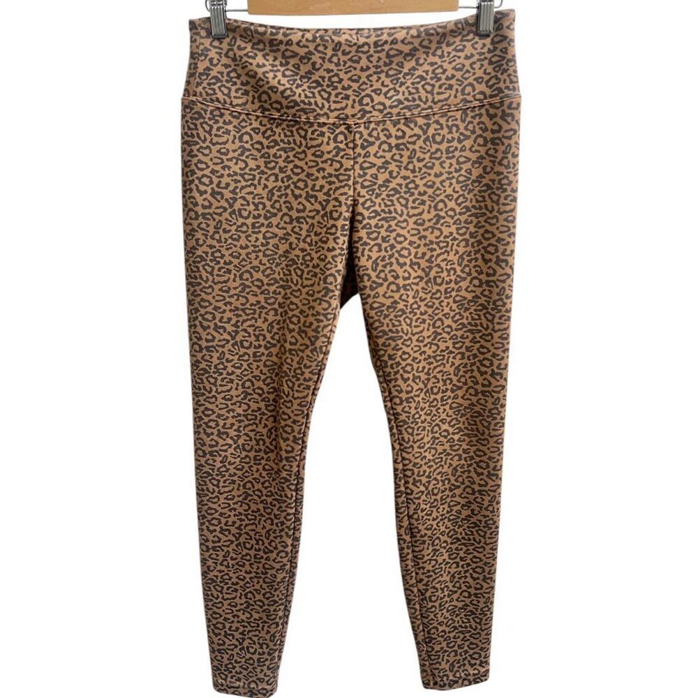 Carmen Marc Valvo Leopard Print Leggings Sz S Faux Leather Pull On Stretchy